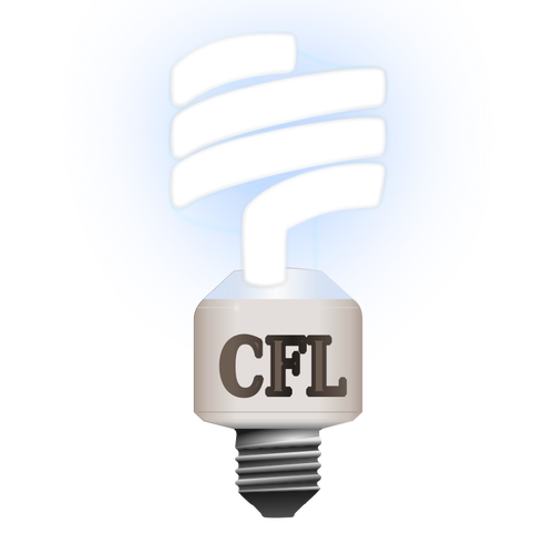 Compacte fluorescerende lamp vectorillustratie