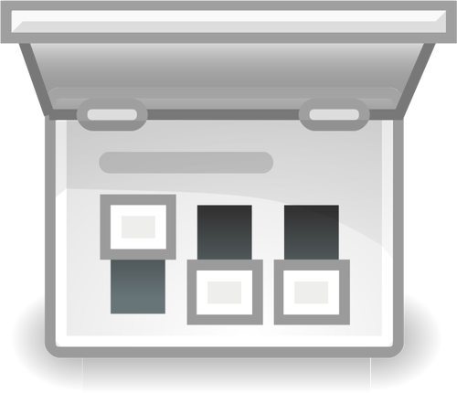 Dibujo de la caja del interruptor para la configuración del ordenador vectorial