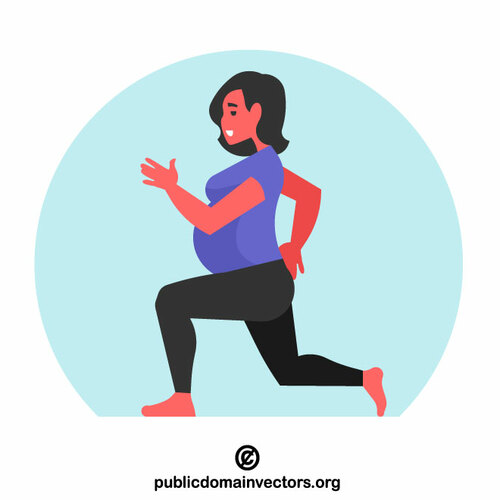 Pregnant woman doing exercises