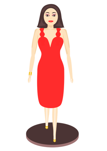 Ilustracja wektorowa pani w sukience