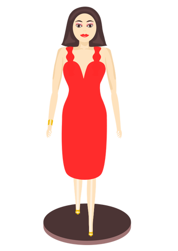 Vector illustration of lady in dress