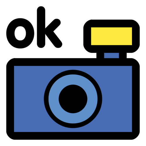 Foto fotocamera OK icona vector ClipArt