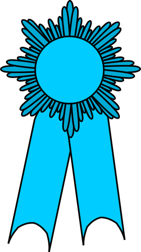 Clipart vetorial de medalha com uma fita azul clara