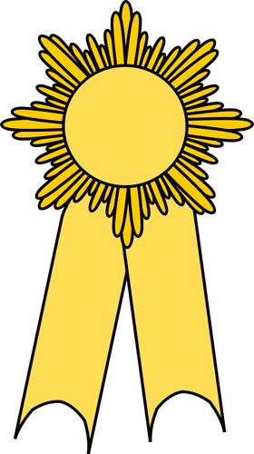 Vektor image av medal med en yellow ribbon