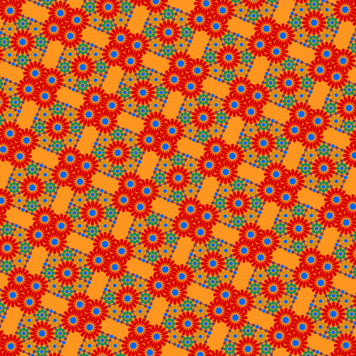 Papel de parede retrô flores vermelhas