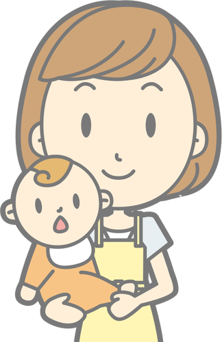 母亲和婴儿载体插图