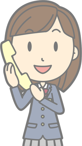 Female using telephone