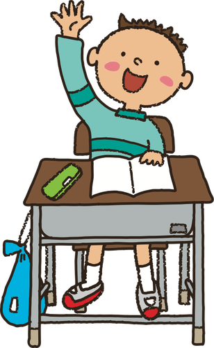 Raised hand student vector image