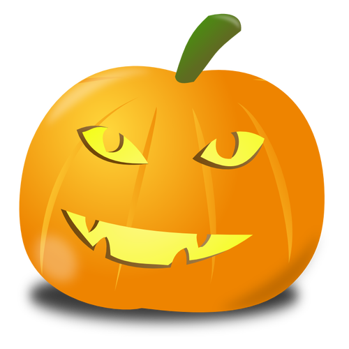 ClipArt vettoriale zucca felice arancione