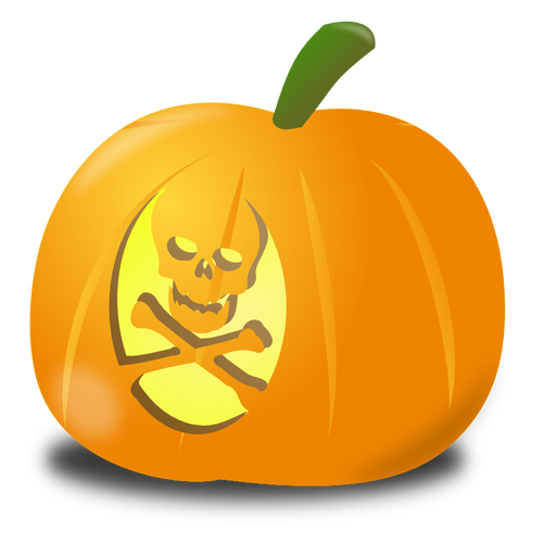 Skull pumpkin vector clip art