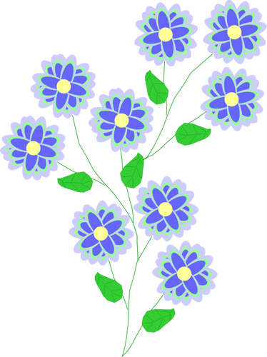 Fleurs en bleu