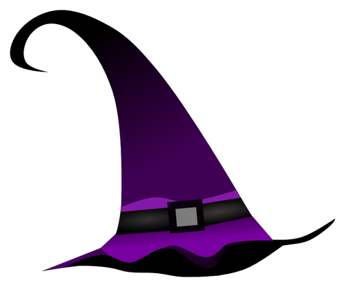 Sorcière violet chapeau vector clipart