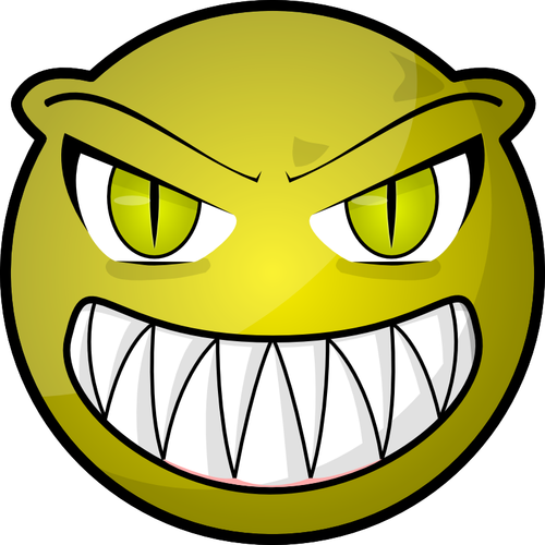 Desenho vetorial de emoticon com raiva