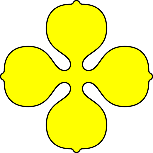 Chipul lui galben quatrefoil forma