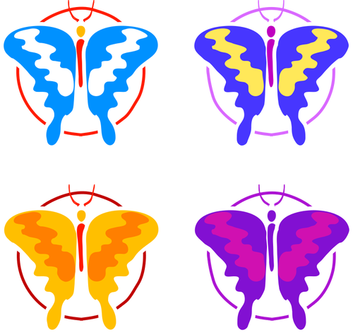 Vier Schmetterlinge