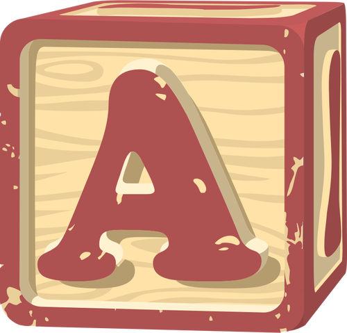 Písmeno A v růžové barevný čtvereček vektorový obrázek
