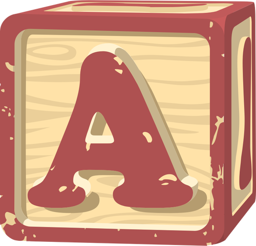 Letter A in een roze gekleurde vierkante vector afbeelding