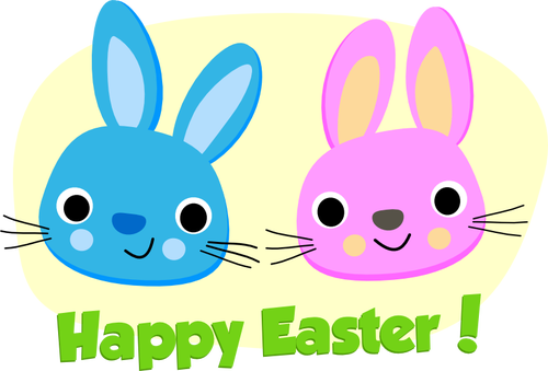 Joyeux Pâques lapins vector image