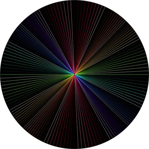 Imagem vetorial de arco-íris de luz na arte de linha escura
