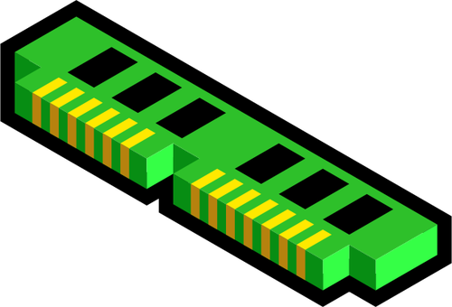 האיור וקטור של סמל זיכרון ram 3D כחולה