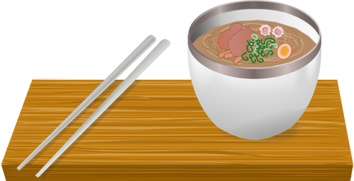 ラーメン料理ベクトル描画