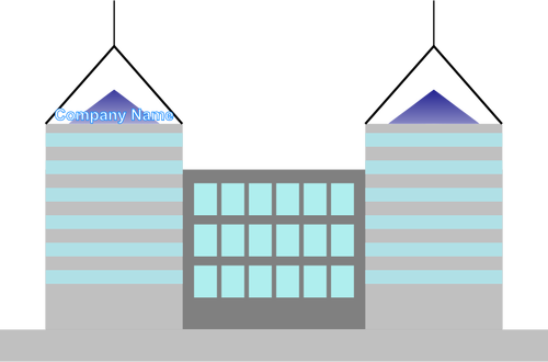Vektorgrafikk utklipp av to-tårn kontorbygning