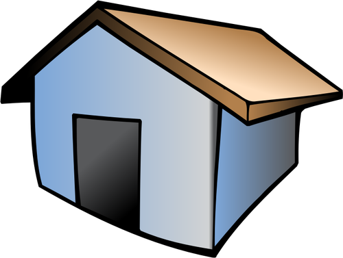 Vector drawing of house with brown roof