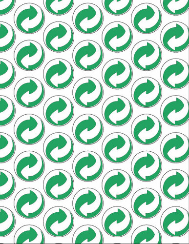 Recycling symbols seamless pattern