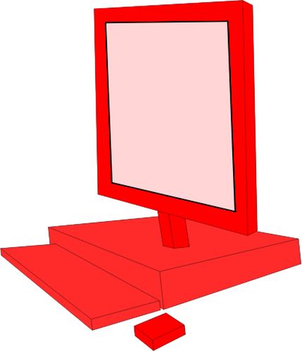 Červená stolní počítač konfigurace Vektor Klipart