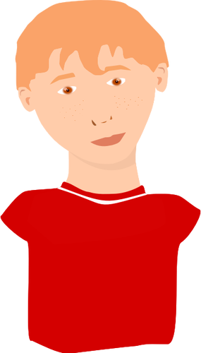 Image clipart vectoriel du garçon aux cheveux roux