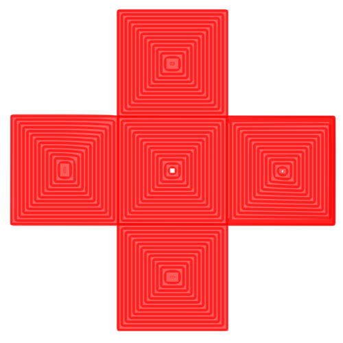 Rotes Kreuz, rotes Quadrat-Pyramiden-Abbildung enthält