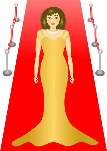 Dibujo de dama elegante vestido vectorial