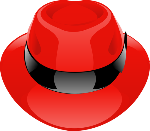 Vector drawing of shiny fantasy red hat