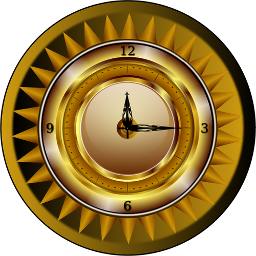 Graphiques de vecteur horloge murale Gold