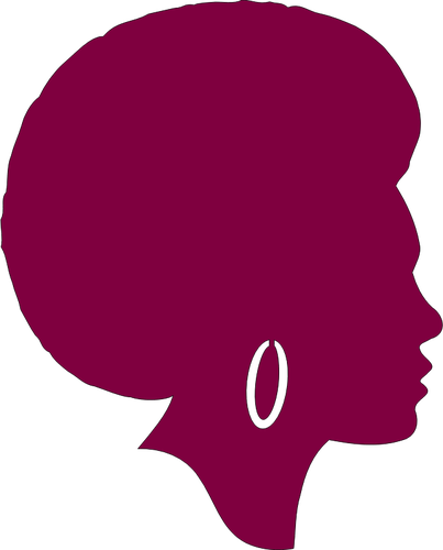 African American femei violet silueta