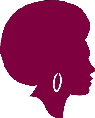 Silhouette pourpre femelle afro-américaine