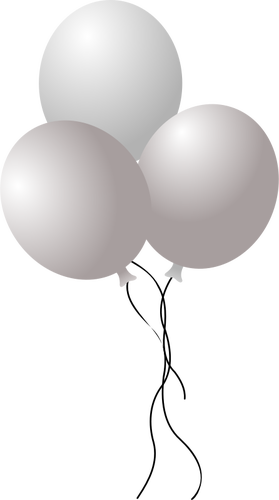 Vectorillustratie van drie kleurrijke ballonnen op tekenreeksen