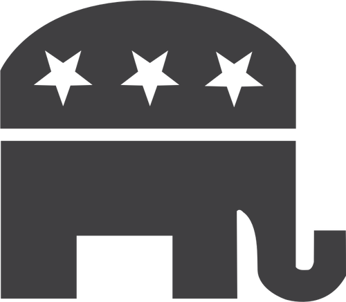 Republikaanien symboli siluetti