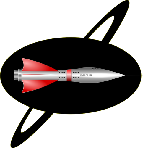 50s tarzı renkli roket vektör görüntü