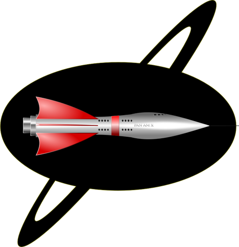 50er Jahre-Stil-Farbe-Rakete-Vektor-Bild