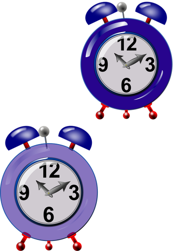 2 개의 오래 된 보라색 스타일 시계의 그래픽