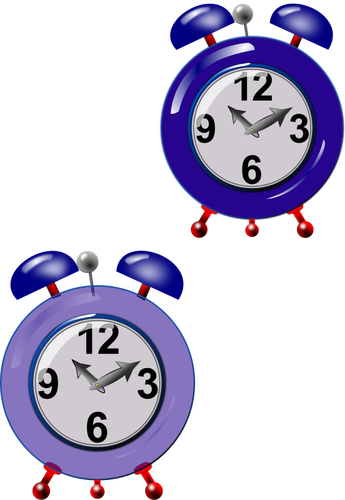 Gráficos de dois relógios antigos de estilo roxo