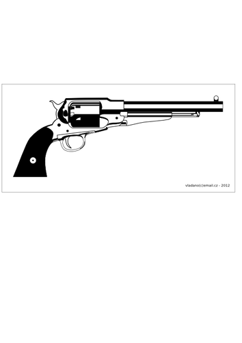 Dibujo vectorial de revólver Remington 1858