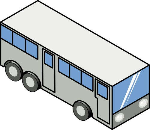 Grayscale bus vektor ilustrasi