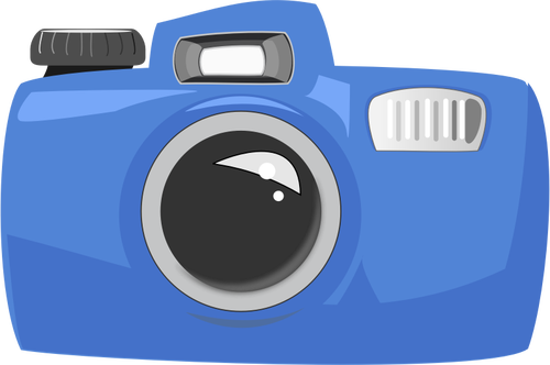 Disegno di macchina fotografica subacquea blu cartone animato vettoriale