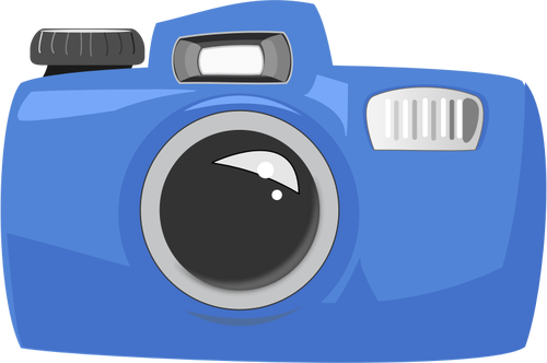 Vector tekening van cartoon blauwe onderwatercamera