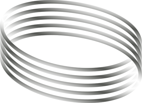 Vector bildet av oval formet metall linjer med gradering