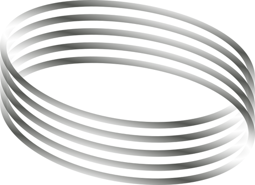 Immagine di vettore di forma ovale a forma di metallo linee con pendenza