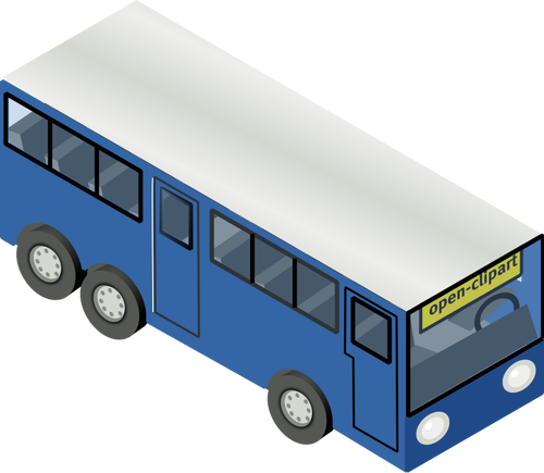 Gambar vektor bus biru