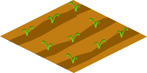 Soil with crops